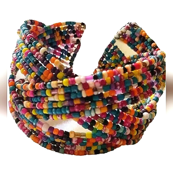 NEW Lot of 2 Women Fashion Bangle Bracelets. Knot Design. Seed Beads. - Picture 7 of 12